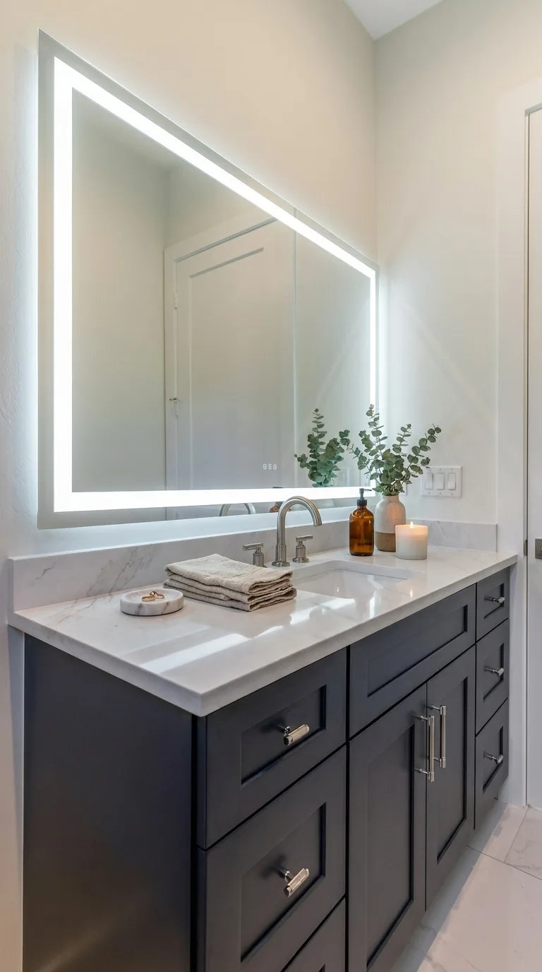 Luxury spa bathroom with marble tiles and designer fixtures in Rookery Bay transitional coastal luxury home at Naples, FL by XL Homes custom home builder