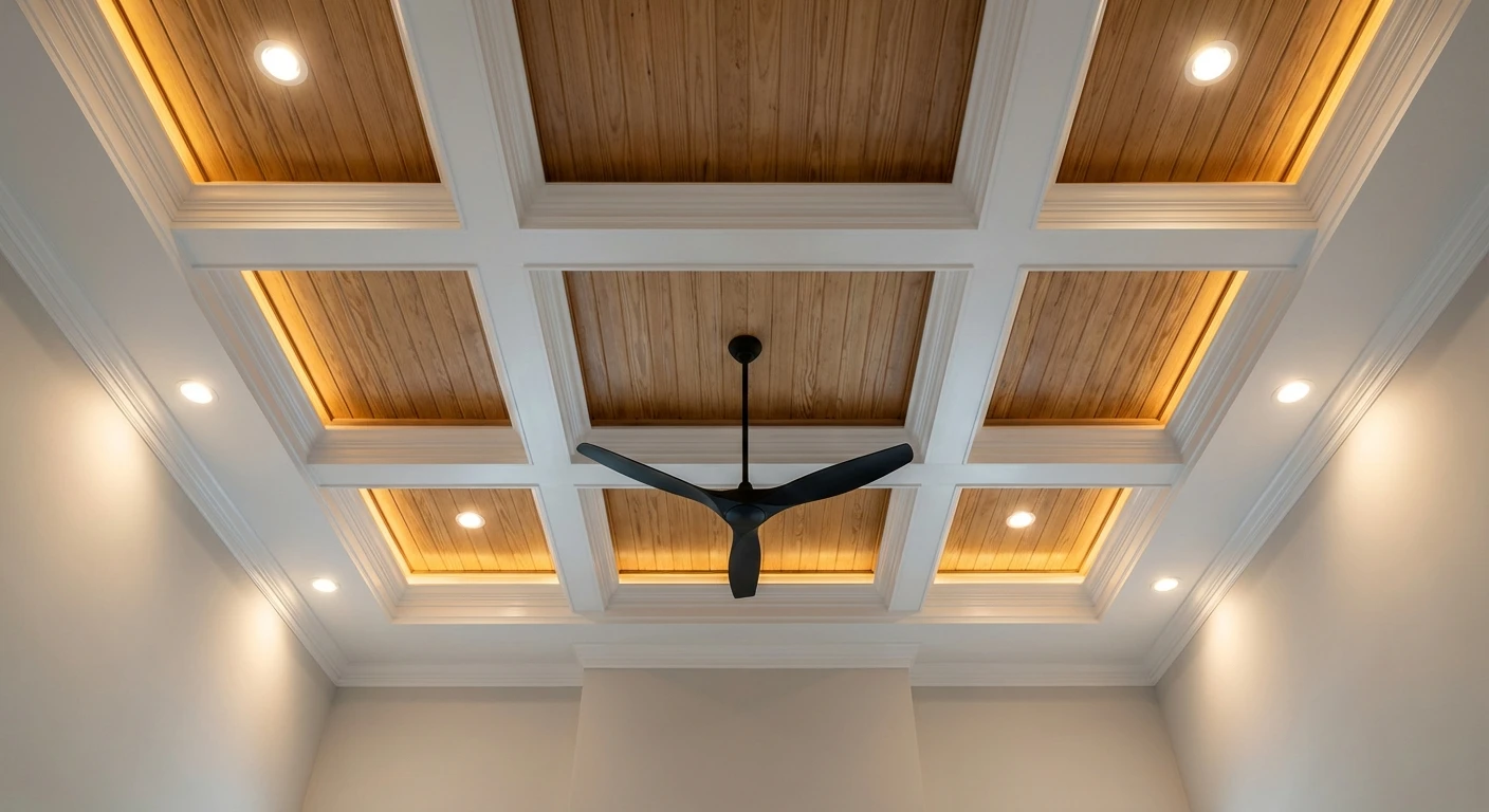 Executive home office with built-in shelving and desk in Remodeling Projects high-end remodeling home at Naples, FL by XL Homes custom home builder