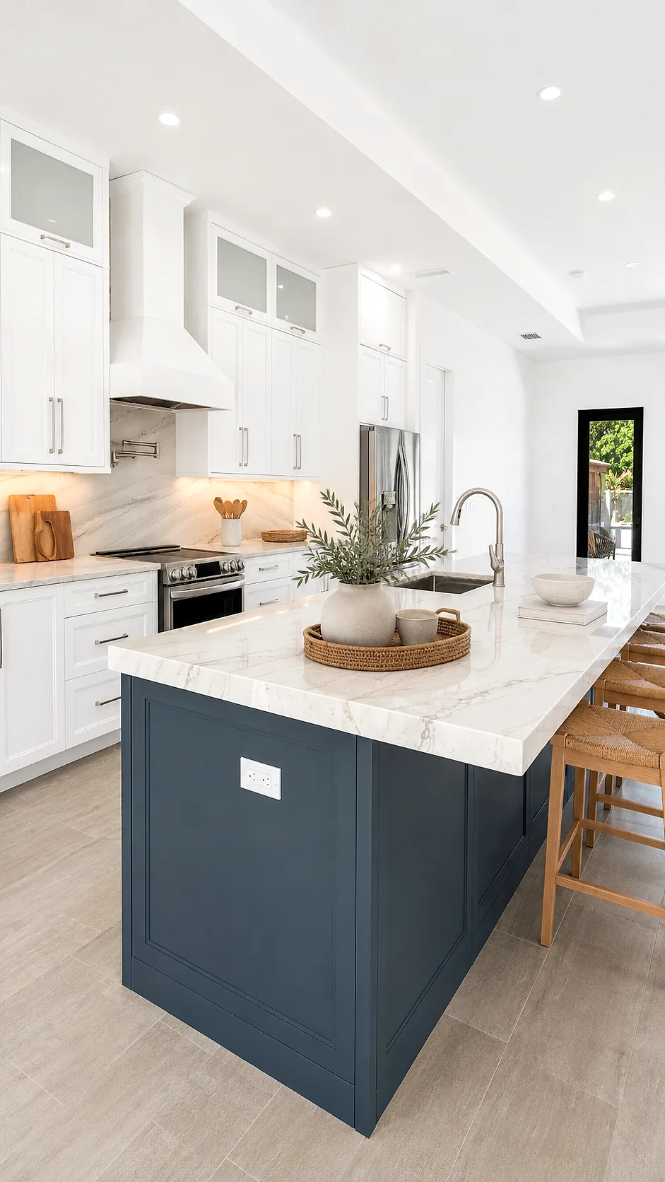 Gourmet kitchen with quartz countertops and custom cabinetry in Remodeling Projects high-end remodeling home at Naples, FL by XL Homes custom home builder