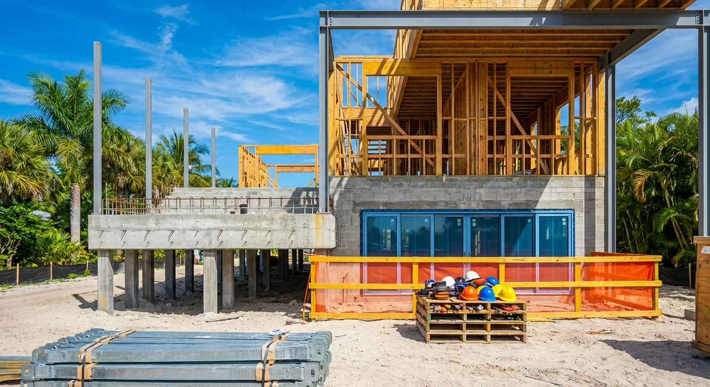 Elegant Mediterranean luxury home in Naples, Florida showcasing elevated foundation and flood zone design strategies